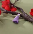 Mini 2cm purple rayon tassel pendant featuring gold ring for DIY earring making - Light Purple