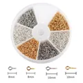 Boxed metal eye pins set in 8mm and 10mm sizes for DIY jewelry making accessories - Boxed 4 (Multicolor Eye Pins Set) / Approx 720pcs Mixed Sizes