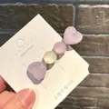 Süße lila glitzernde Herz und Perle Haarklammer für Mädchen Haarschmuck Accessoire - Perlenbesetztes Eis Herz / Lila