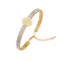 Gold-plated titanium steel bracelet with cubic zirconia and Guadalupe medallion - Virgin Mary Medal Zirconia Bracelet (TT0356)