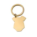 Golden baby onesie shape stainless steel keychain with polished finish for gifting - Pendant Only / Gold