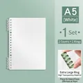 White A5 frosted loose-leaf notebook cover set including 2 covers and 2 large rings - A5 / 2 Rings + 2 Covers / White