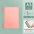 A5 pink loose-leaf notebook cover set with 2 translucent covers and 2 binder rings - A5 / 2 Rings + 2 Covers / Pink