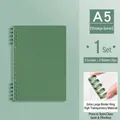 Vintage green A5 loose-leaf binder cover set with transparent rings and silent clip - A5 / 2 Rings + 2 Covers / Vintage Green