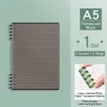 Transparent black A5 loose-leaf notebook shell set with 2 covers and binder rings - A5 / 2 Rings + 2 Covers / Transparent Black