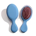 Cepillo de pelo ergonómico azul con masaje para peinado suave y confort capilar - Estilo de Pin Grueso / Azul zafiro