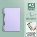 A5 purple loose-leaf notebook cover set with 2 transparent covers and 2 binder rings - A5 / 2 Rings + 2 Covers / Purple