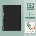 B5 size black loose-leaf notebook cover set with high transparency flexible binder rings - B5 / 2 Rings + 2 Covers / Pure Black