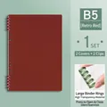 B5 Retro Red loose-leaf binder shell set with two durable covers and two rings - B5 / 2 Rings + 2 Covers / Retro Copper