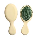 Cepillo de pelo profesional beige con cojín de aire y cerdas verdes para cuero cabelludo - Estilo de Pin Grueso / Amarillo claro