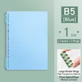 Protective light blue B5 loose-leaf notebook cover set including 26-hole binder rings - B5 / 2 Rings + 2 Covers / Blue