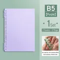 B5 purple loose-leaf notebook cover with translucent binder rings and 26-hole design - B5 / 2 Rings + 2 Covers / Purple