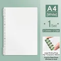 Complete A4 white loose-leaf binder cover set featuring 2 transparent green rings - A4 / 2 Rings + 2 Covers / White