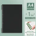 A4 size black matte loose-leaf binder cover set including two shells and green rings - A4 / 2 Rings + 2 Covers / Pure Black