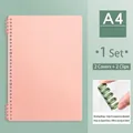 Pink A4 loose-leaf notebook shell with 26-hole binder rings and full cover set - A4 / 2 Rings + 2 Covers / Pink