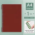 A4 retro red loose-leaf binder cover set with 2 covers and 2 transparent ring clips - A4 / 2 Rings + 2 Covers / Retro Copper