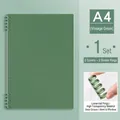 A4 size retro green loose-leaf notebook binder shell set including 2 covers and 2 clips - A4 / 2 Rings + 2 Covers / Vintage Green