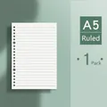 Premium A5 horizontal ruled loose-leaf paper refill for binder notebooks, 1 pack - A5 / Horizontal Ruled Refill / 1本装
