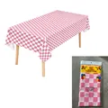 Heavy duty pink and white checkered plastic tablecloth 54x108 inch - 54*108inch / Pink and White Chess
