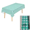 Green and white checkered disposable plastic table cover, 54x108 inches rectangular size - 54*108inch / Green Check