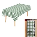 Green and white checkered rectangle disposable plastic tablecloth for parties 54x108 inch - 54*108inch / Sage Green Checkered