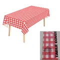 Red and white gingham disposable plastic rectangular party table cover 54x108 inches - 54*108inch / Red Check