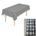 Black and white checkered disposable plastic table cover for parties 137x274cm - 54*108inch / Black Check