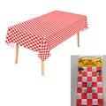 Durable red and white checkered plastic rectangular tablecloth for parties, 54 x 108 inches - 54*108inch / Red and White Chess