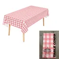 Disposable pink and white gingham checkered plastic table cover for parties 54 x 108 inch - 54*108inch / Watermelon Pink Checkered