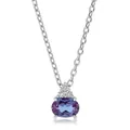 Elegant oval cut Alexandrite pendant necklace in S925 sterling silver for women gift - Cultivating Alexandrite (necklace)