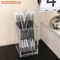 Organisateur de bureau porte-stylo en acrylique transparent, diamètre 14,5 cm - 4# 10 Stylos Gel Noirs + Porte-stylo / Transparent
