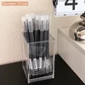 Porte-stylo carré en acrylique transparent pour l'organisation de bureau et fournitures - 5# 20 Stylos Gel Noirs + Porte-stylo / Transparent