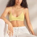 Bequemer nahtloser blassgelber kabelloser Camisole-BH für den täglichen Gebrauch - Zitronellgrün / S