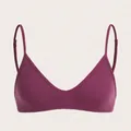 Nahtloser lila Camisole-BH mit dünnen Trägern und bügelfreiem Komfortdesign. - Pflaumenviolett / S