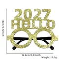 Glittery gold 2027 New Year party glasses for festive celebrations and photo props - 2027 Hello Style / New Year Glasses
