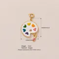 Artistic palette charm with colorful hearts and paintbrush detail in copper gold finish - Heart Palette Style