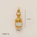 Golden rum bottle charm pendant with dimension markings for DIY jewelry making - Rum Bottle (Wine Bottle)