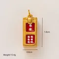 Kreativer goldener Würfelbox-Anhänger für DIY-Schmuck, 1,8cm x 0,8cm, 13,4g Gewicht - Würfelkäfig