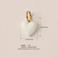 Eleganter weißer Emaille Herzanhänger mit goldener Öse aus hochwertigem Edelstahl gefertigt - Porzellan-Optik Herzanhänger Ohrring / Weiß