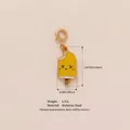 Ciondolo a forma di ghiacciolo giallo in acciaio inossidabile dorato con faccina - Ghiacciolo