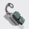 Mechanischer Tastaturschalter Fidget Toy Schlüsselanhänger in Grün mit LED-Licht - Kein Licht (Schlangenkette) / 2-Tasten Weißes Gehäuse - Grün (Doppelschicht-Kappe)