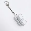 Stressabbau Fidget Toy mechanische Tastatur Schalter Schlüsselanhänger mit weißen Kappen - Kein Licht (Schlangenkette) / 2-Tasten Weißes Gehäuse - Weiß (Doppelschicht-Kappe)