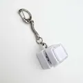 Weißer mechanischer Tastaturschalter-Schlüsselanhänger mit LED-Licht zur Stressbewältigung - Kein Licht (Schlangenkette) / 1-Taste Weißes Gehäuse - Weiß (Doppelschichtige Kappe)