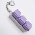 Lila mechanischer Tastaturschalter Schlüsselanhänger als Fidget-Toy Spielzeug - Kein Licht (Schlangenkette) / 3-Tasten Weißer Sockel - Lila (Doppelschichtige Kappe)