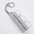 Weißer mechanischer Tastaturschalter-Fidget-Toy-Schlüsselanhänger mit klaren Kappen - Kein Licht (Schlangenkette) / 3-Tasten Weißer Sockel - Weiß (Doppelschichtige Kappe)