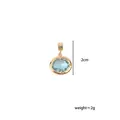 Eleganter ovaler Anhänger mit hellblauem Zirkon Geburtsstein für DIY-Schmuck, 2cm Höhe - März Aquamarin - Gold