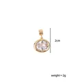 Oval clear zircon DIY birthstone pendant in gold-plated finish, 2cm height, 2g weight - April White Zirconia - Gold