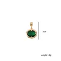 Elegant oval emerald green zircon birthstone pendant charm for DIY jewelry making - May Emerald - Gold