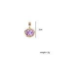Exquisite oval purple zircon birthstone pendant in gold setting, 2cm total height - June Alexandrite - Gold