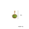 Green oval zircon birthstone pendant charm for DIY jewelry making, gold plated - August Peridot - Gold